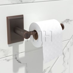 Emtek 2804 Modern Brass Paper Holder with Brass Neos Rosette (US10B)
