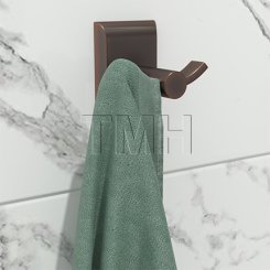 Emtek 2809 Modern Brass Double Hook with Brass Neos Rosette (US26)