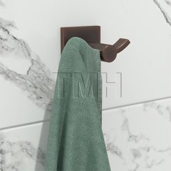 Emtek 2809 Modern Brass Double Hook with Brass Square Rosette (US10B)