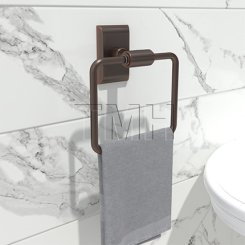 Emtek 2901 Transitional Brass Towel Ring with Brass Neos Rosette (US10B)
