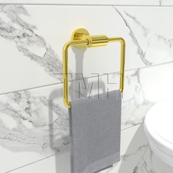 Emtek 2901 Transitional Brass Towel Ring with Brass Small Disc Rosette (US10B)