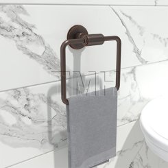 Emtek 2901 Transitional Brass Towel Ring with Brass Watford Rosette (US10B)