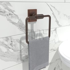 Emtek 2901 Transitional Brass Towel Ring with Brass Wilshire Rosette (US10B)