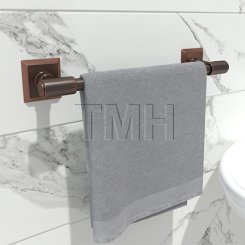 Emtek 29025 Transitional Brass Towel Bar with Brass Quincy Rosette (US10B)