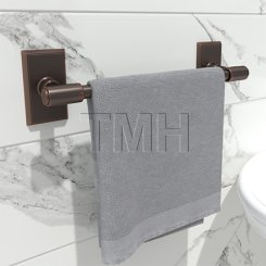 Emtek 29025 Transitional Brass Towel Bar with Brass Rectangular Rosette (US10B)