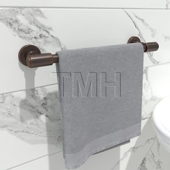 Emtek 29025 Transitional Brass Towel Bar with Brass Small Disc Rosette (US10B)