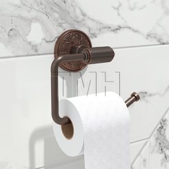 Emtek 2904 Transitional Brass Paper Holder Bar Style with Lancaster Rosette (US10B)