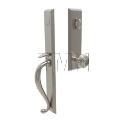 Jefferson Door Locks Single Cylinder with Bristol Crystal Knob in US3 Finish