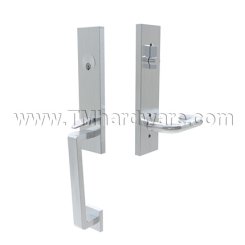 Emtek S40101CO Contemporary Stainless Steel Davos Tubular Entry Set with Cologne Lever