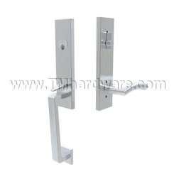 Emtek S40101DD Contemporary Stainless Steel Davos Tubular Entry Set with Dresden Lever