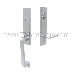 Emtek S40101HL Contemporary Stainless Steel Davos Tubular Entry Set with Helios Lever