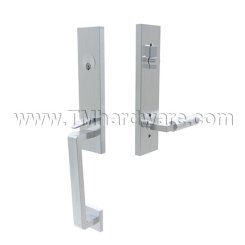 Emtek S40101HS Contemporary Stainless Steel Davos Tubular Entry Set with Hercules Lever