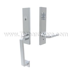 Emtek S40101KL Contemporary Stainless Steel Davos Tubular Entry Set with Kiel Lever