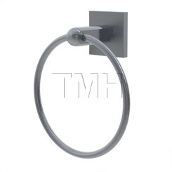 Emtek S7300 Stainless Steel Towel Ring with Square Stainless Steel Rosette, 6-7/8” Overall Diameter
