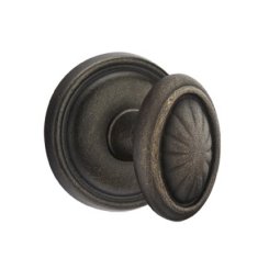 Emtek Parma Knob, Lost Wax Cast Bronze Handleset, Passage, #11 Rosette, Flat Black Bronze (FB)
