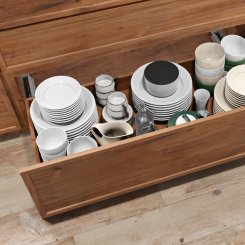 Drawer slide for heavy drawer with integrated push to open