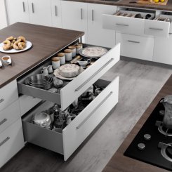 Drawer slides, heavy duty for kitchen cabinets