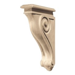 Hafele Wooden Corbel, Scroll Collection, 13" X 2-7/8" X 9-3/16", Maple finish
