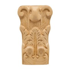 Hafele Wooden Ornament, Acanthus Collection, 5" X 2-15/16" X 1-1/2", Cherry finish