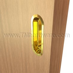 Ives 223 Flush Pull, Low Profile in Polished Brass Finish (US3)