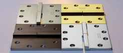McKinney SQ3331 Plain Bearing Brass Standard Weight Two Knuckle Full Mortise Square Barrel Decorative Butt Hinge, 4-1/2" x 4-1/2"