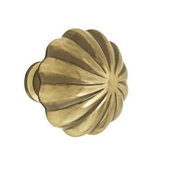 Jefferson Door Lock Single Cylinder with Melon Brass Knob in US3 Finish