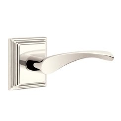 Emtek Triton Door Handle, Modern Designer Brass, Passage, Modern Rosette, Satin Brass (US4) Finish