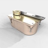 Norton 27 Series, Floor Door Closer, Single Acting, Heavy Duty, 3/4" Offset, Non-hold Open, Bright Brass Finish