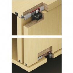Hafele EKU Clipo 36H Inslide Sliding Hardware, For Inset By-Pass Doors, 79 LB Doors