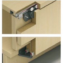 Hafele EKU Clipo 16H Mixslide Sliding Hardware with Inset Top, Overlay Bottom By-Pass Doors, 35 LB Doors