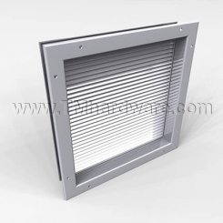 Activar Door Louver 1300A, Inverted "V" Blades, Aluminum, Flanged Frame, For 1-3/8" to 1-3/4" Doors, up to 2' x 6'-8"