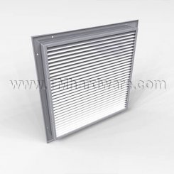Activar Door Louver 1300C, Inverted "V" Blades, Aluminum, Single Flanged Frame, up to 2' x 6'-8"