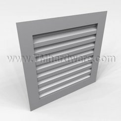 Activar Door Louver 1400A, Stormproof "Z" Blades, Aluminum, Flanged Frame, For 1-3/8" to 1-3/4" Doors, up to 3' x 6'-8"