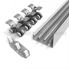 Hager 9674 Bypass Track Sliding Door System, 150 Lb. Door