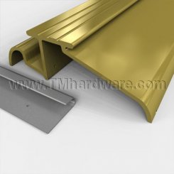Pemko #146B Interlocking Threshold, 4" Bronze with Water Return for In-Swing Doors, 1.25" H