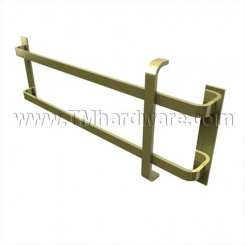 Rockwood 31, 32 Pull Bar Mounted on Two Push Bars With Base Plates, Push Bar up to 36" CTC