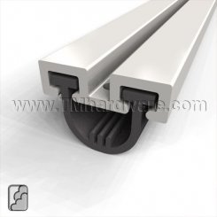 Zero #53 Door Sweep, Mortised Aluminum Track with .25" Neoprene Seal