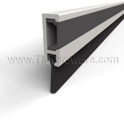 Zero #8879AA-PSA Meeting Stile, Aluminum with Cover and .375" Brush Seal for Glass Doors