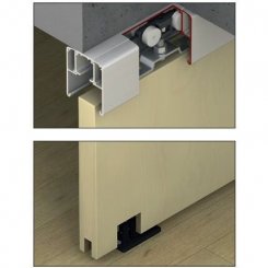 Hafele Slido Classic 50-P to 120-P Hardware Set, Wood Doors up to 265 Lbs, With Double Soft Close, Surface Mounted - NOT ACTIVE