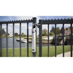 Locinox Gate Closer Rhino, Aesthetical 180° Gate Closer With Direct Connection To The Hinge, Black Finish