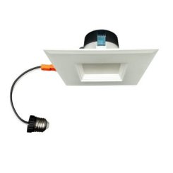 Topaz 4" Performance LED Recessed Retrofit Downlight, 7 Watt, CCT Selectable, 90 CRI, Square Baffle Trim