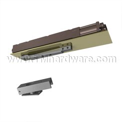 Rixon 700 Series, Door Closer, Overhead Concealed, Single Acting, 30”(Ext) 36"(In), Aluminum Door & Frame, Bright Brass Finish