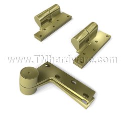 Norton 165, Door Closer Pivot, Pivot Set Without Bottom Pivot, 3/4 Offset, Bright Brass Finish