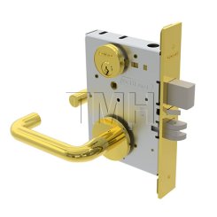 Schlage L Series, 03 Door Handle, Keyed, Double Cylinder, Non-Deadbolt, Apartment Entrance Lock , Flat Black Finish