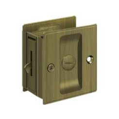 Deltana SDL25 Privacy Pocket Door Lock, 2-1/2" X 2-3/4", Polished Brass (US3) Finished