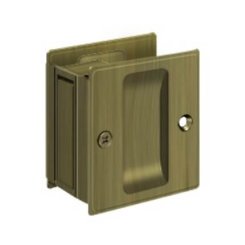 Deltana SDP25 Passage Pocket Door Lock, 2-1/2" X 2-3/4", Polished Brass (US3) Finished