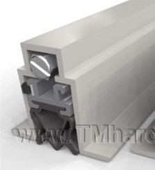 Pemko 434RL Automatic Door Bottom with Sponge EPDM Seal Mortised in Interior Wooden Door with Seal Lowered