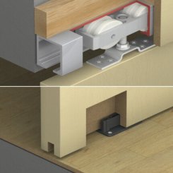HAfele Hawa Junior 250/A, Sliding Door Hardware Set with 2 Track Stoppers