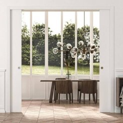 Eclisse Classic Sliding Pocket Door System, Double Door, For Openings Between Rooms
