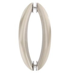 FHC Crown Style Pull 6" X 6" Back-To-Back Shower Door Handles, Satin Nickel (US15) Finished